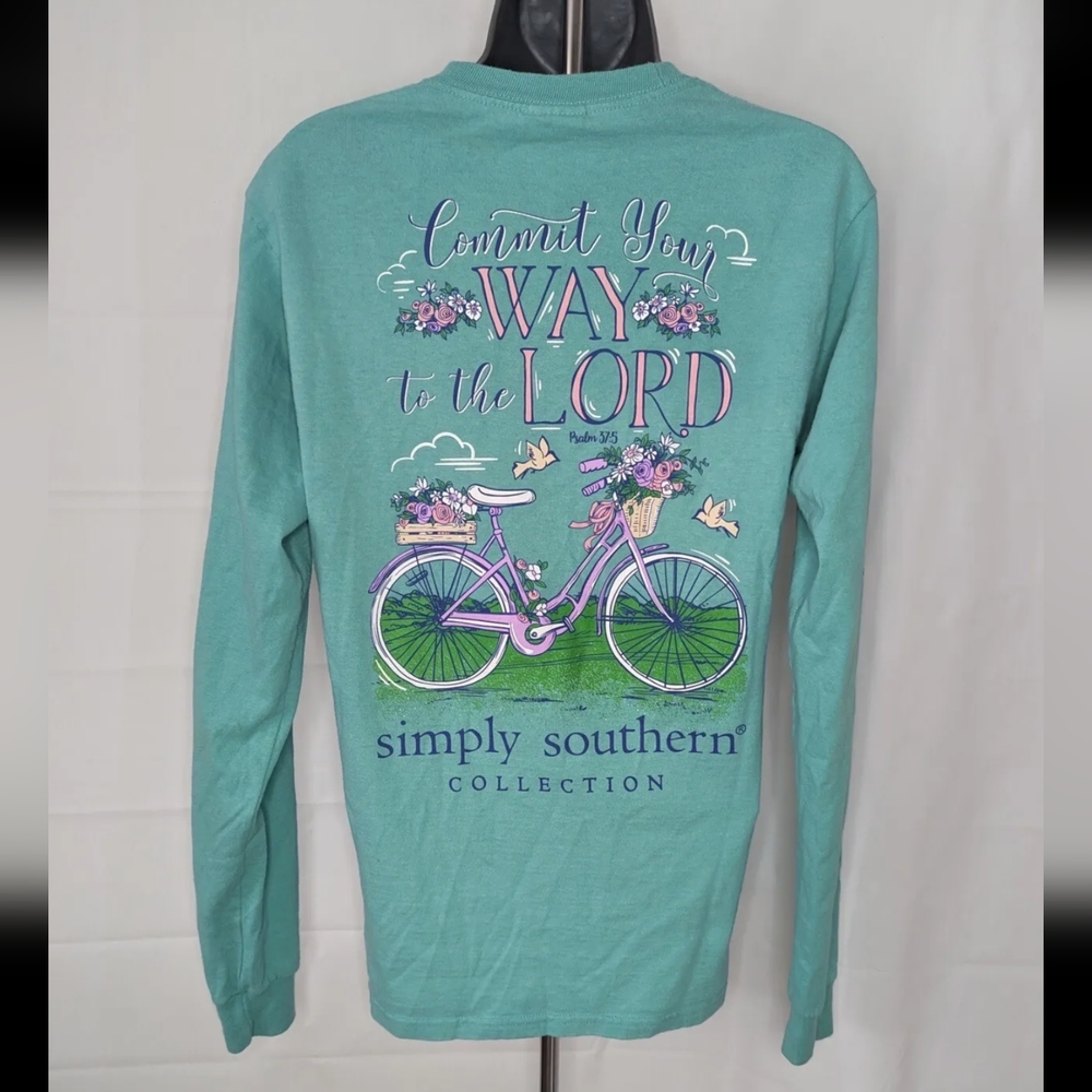 Simply Southern “Commit Your Way To The Lord” Long Sleeve T Shirt Womens Small